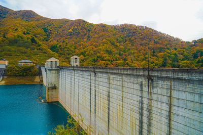 High angle view of dam