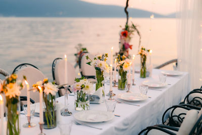 Flowers in vase on table