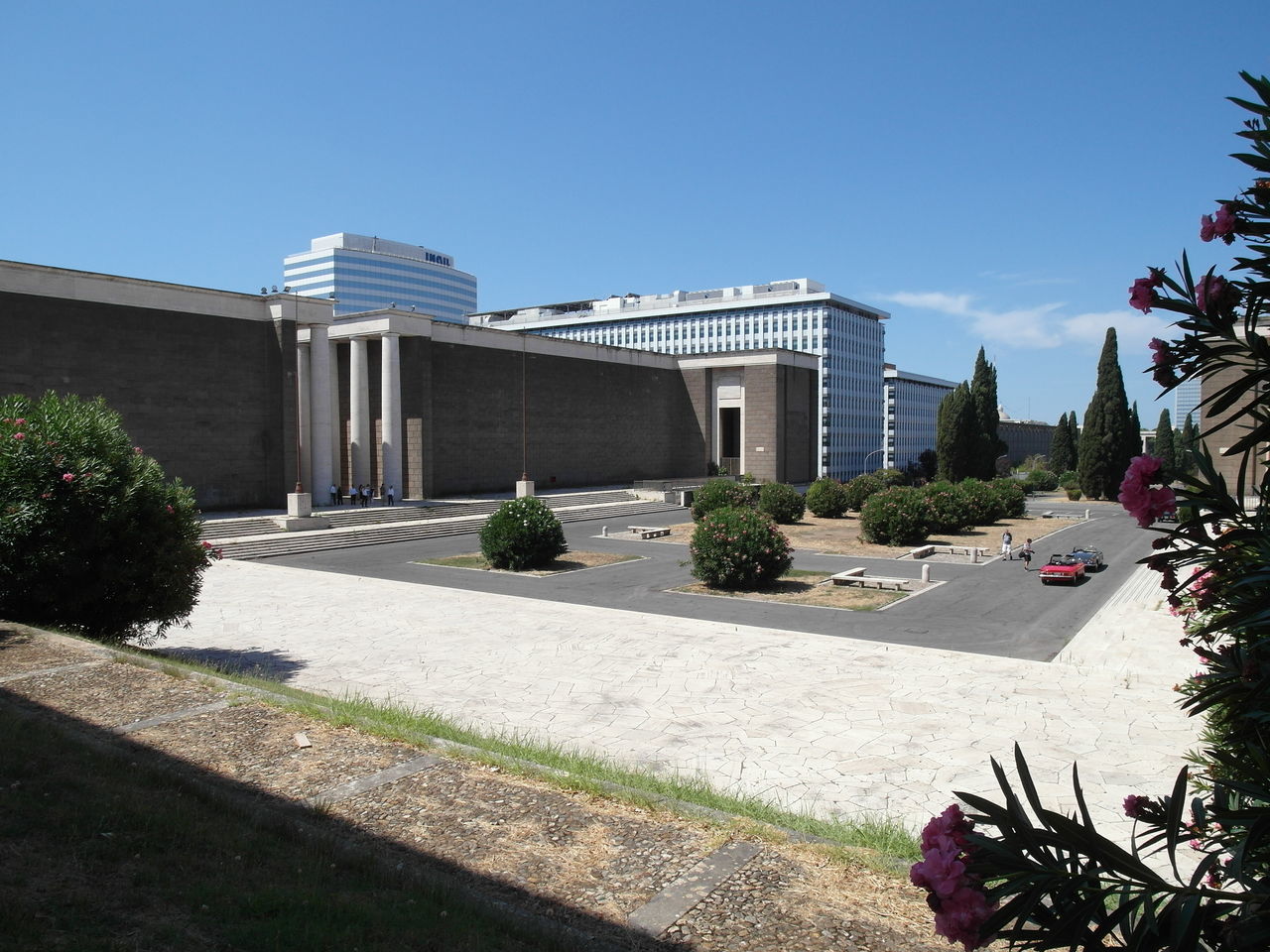 VIEW OF BUILDINGS AGAINST BLUE SKY