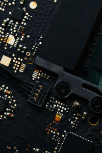 High angle view of computer keyboard