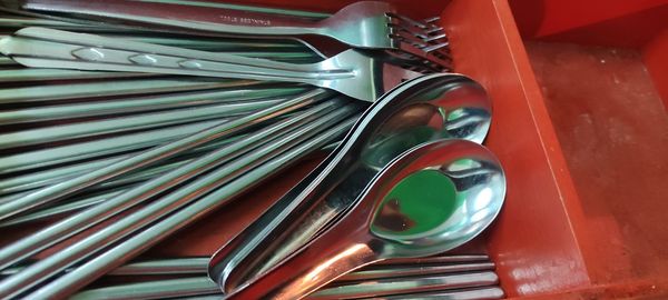 Full frame shot of metal container