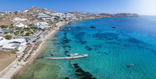 High angle view of sea against sky