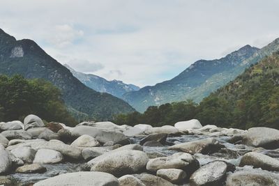 Scenic view of mountains against sky