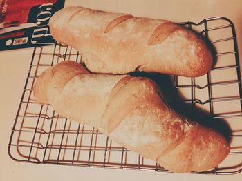 High angle view of bread