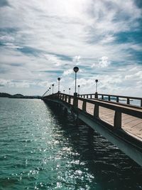 Bridge over river against sky