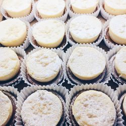 High angle view of cupcakes