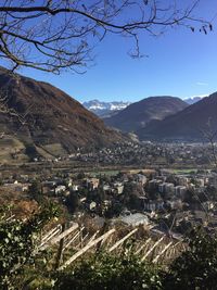 High angle view of townscape against sky