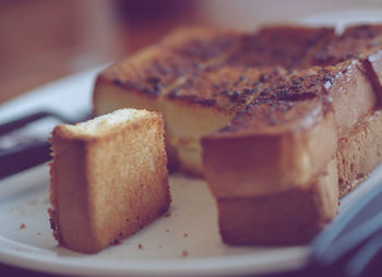 Close-up of cake in plate