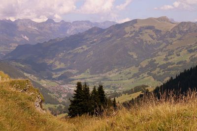 Scenic view of mountains against sky