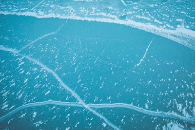 Full frame shot of frozen swimming pool