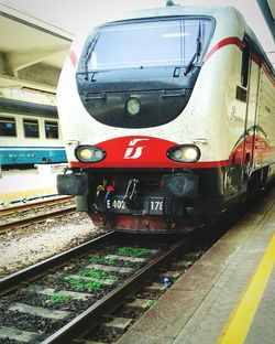 Train at railroad station platform