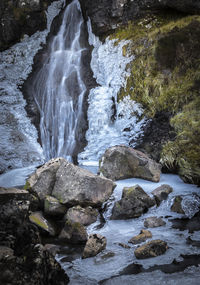 Scenic view of waterfall