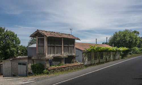 View of a typical farm and grain store in northern spain