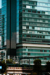 Low angle view of modern buildings in city