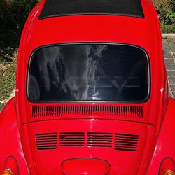 Close-up of a red vehicle