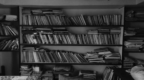 Stack of books in shelf