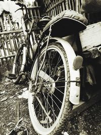 Close-up of bicycle wheel