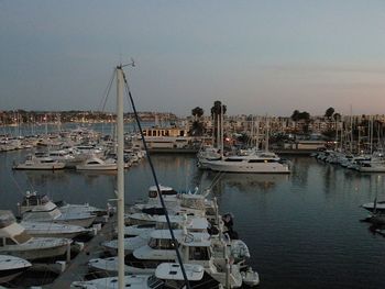 Boats moored in harbor