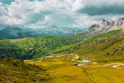 Panoramic view of croda da lago a mountain range in the central dolomites, northern italy. 