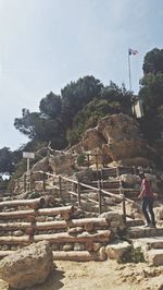 Full length of woman standing on rock