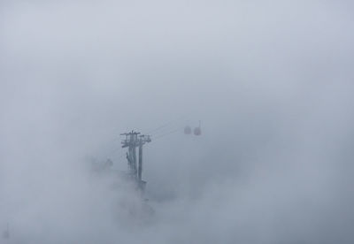 Low angle view of telephone pole against sky