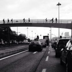 People walking on road