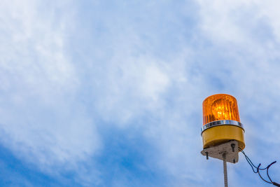 Low angle view of water tower against sky