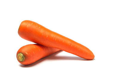 Close-up of orange against white background