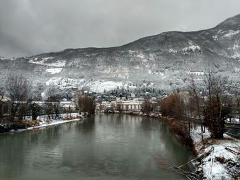 Scenic view of mountains against sky