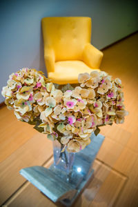 Close-up of flowers in vase on table