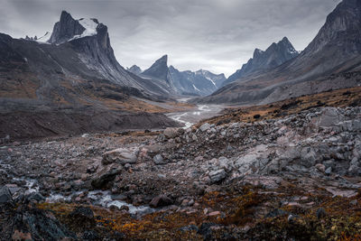 Scenic view of mountains against sky