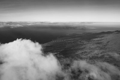 Aerial view of landscape against sky