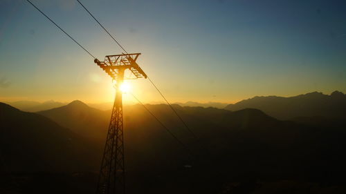 Silhouette of mountain against sky during sunset