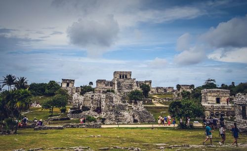 People at park against sky