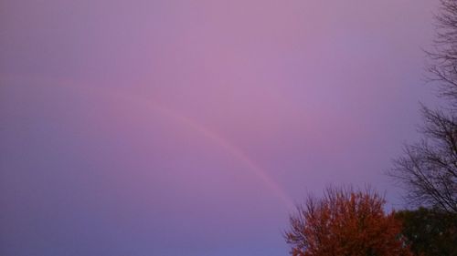 Low angle view of rainbow against sky