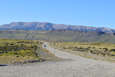 Scenic view of landscape against clear blue sky