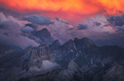 Incredible landscape with the beauty of dolomite mountains, italy.