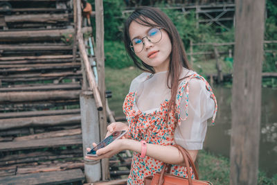 Young woman looking at camera