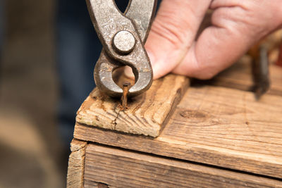 Close-up of rusty tool