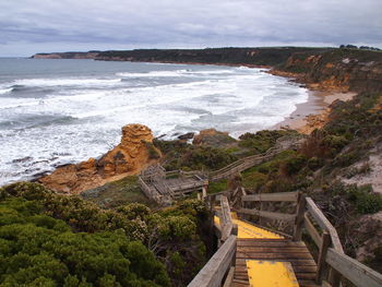 High angle view of sea against sky