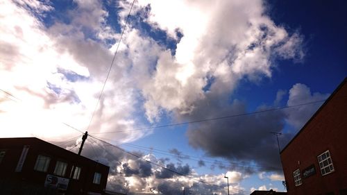 Low angle view of sky in city