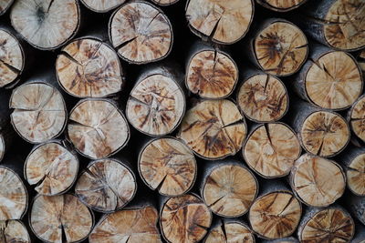 Full frame shot of logs