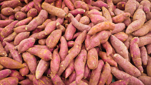 Full frame shot of carrots for sale at market stall