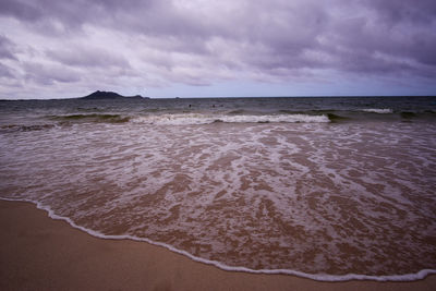 Scenic view of beach against sky