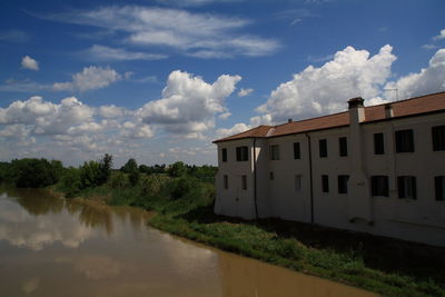 Built structures against the sky