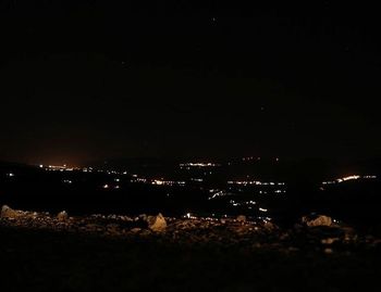 View of illuminated cityscape