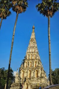 Low angle view of temple building against sky