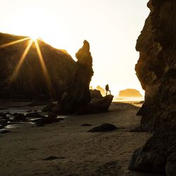 Scenic view of sea against sky at sunset