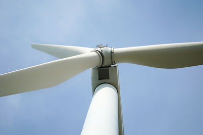 Low angle view of windmill against clear sky