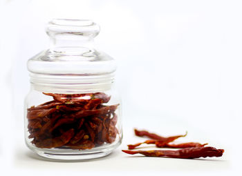 Close-up of food against white background